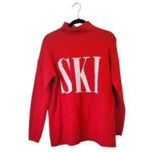 Cupcakes And Cashmere Red Ski Mock Neck Sweater Size US M